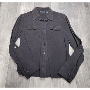 Relativity Women's Button Long Sleeve Shirt/Blouse Size Petite Medium Black